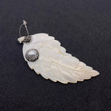 Shell Pendant Set with Pearl Rhinestones DIY Earrings Necklace 41x85mm