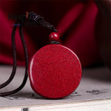 Natural Zijin Sand Cinnabar Jade Pixiu Pendant Necklace