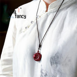 Natural Zijin Sand Cinnabar Jade Pixiu Pendant Necklace