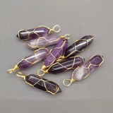 Amethyst Stone Pendulum Necklace Pendant for Jewelry Making 20PCS