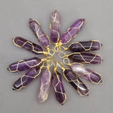 Amethyst Stone Pendulum Necklace Pendant for Jewelry Making 20PCS
