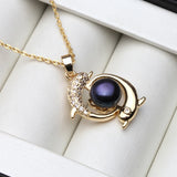 Freshwater Pearl Pendant Dolphin Necklace Wedding Gift