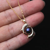 Freshwater Pearl Pendant Dolphin Necklace Wedding Gift