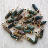 Agate Pillar Pendulum Stone Pendants for Jewelry Making 24pcs