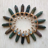Agate Pillar Pendulum Stone Pendants for Jewelry Making 24pcs