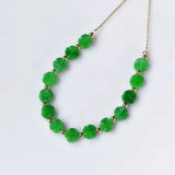Natural Jadeite Jade Leaf Necklace 18 inch Easter Christmas Souvenir