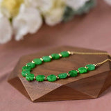 Natural Jadeite Jade Leaf Necklace 18 inch Easter Christmas Souvenir