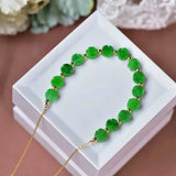 Natural Jadeite Jade Leaf Necklace 18 inch Easter Christmas Souvenir
