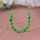 Natural Jadeite Jade Leaf Necklace 18 inch Easter Christmas Souvenir