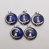 Lapis Lazuli Stone Cat Pendant for Jewelry Making 12pcs/lot