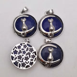 Lapis Lazuli Stone Cat Pendant for Jewelry Making 12pcs/lot