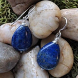 Lapis Lazuli Beads Earrings Pendant Set Dragon Healing Women Pendants Jewelry