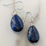 Lapis Lazuli Beads Earrings Pendant Set Dragon Healing Women Pendants Jewelry