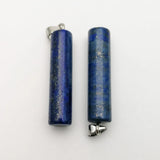Lapis Lazuli Stone Column Pendant for Necklace Earring