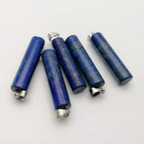Lapis Lazuli Stone Column Pendant for Necklace Earring