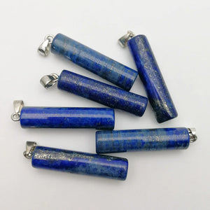 Lapis Lazuli Stone Column Pendant for Necklace Earring
