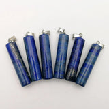 Lapis Lazuli Stone Column Pendant for Necklace Earring