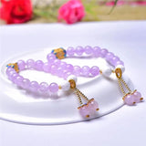8mm Lavender Amethyst Round Beads Bracelet