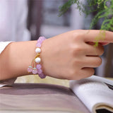 8mm Lavender Amethyst Round Beads Bracelet