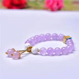8mm Lavender Amethyst Round Beads Bracelet