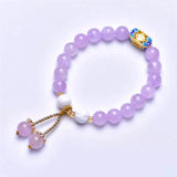 8mm Lavender Amethyst Round Beads Bracelet