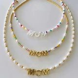 Natural Pearl Necklace with Letter Pendant