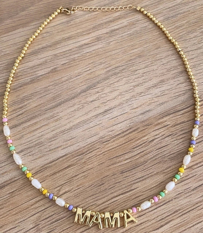 Natural Pearl Necklace with Letter Pendant