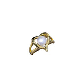 Natural Pearl Bread Ring Steamed Bun Beads Jewelry Small Red Book Ring