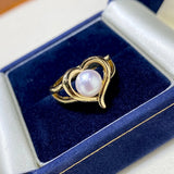 Natural Pearl Bread Ring Steamed Bun Beads Jewelry Small Red Book Ring