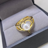 Natural Pearl Bread Ring Steamed Bun Beads Jewelry Small Red Book Ring