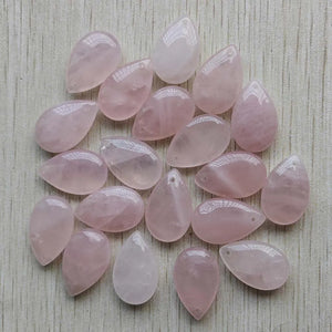 Rose Quartz Water Drop Pendants DIY Jewelry 20pcs