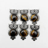 Retro Tigereye Owl pendant Necklace for jewelry making 12pcs/lot
