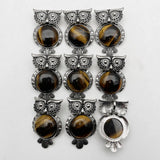 Retro Tigereye Owl pendant Necklace for jewelry making 12pcs/lot