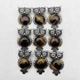 Retro Tigereye Owl pendant Necklace for jewelry making 12pcs/lot