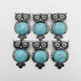 Turquoise Owl Pendant Necklace for Jewelry Making