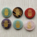 Natural Stone Palm Pattern Pendant for Jewelry Making 6pcs/lot