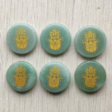 Natural Stone Palm Pattern Pendant for Jewelry Making 6pcs/lot