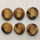 Natural Stone Palm Pattern Pendant for Jewelry Making 6pcs/lot