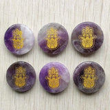 Natural Stone Palm Pattern Pendant for Jewelry Making 6pcs/lot
