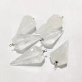 Crystal Stone Pyramid Shape Pendants 6pcs for DIY Necklace Making
