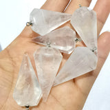 Crystal Stone Pyramid Shape Pendants 6pcs for DIY Necklace Making