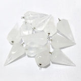Crystal Stone Pyramid Shape Pendants 6pcs for DIY Necklace Making