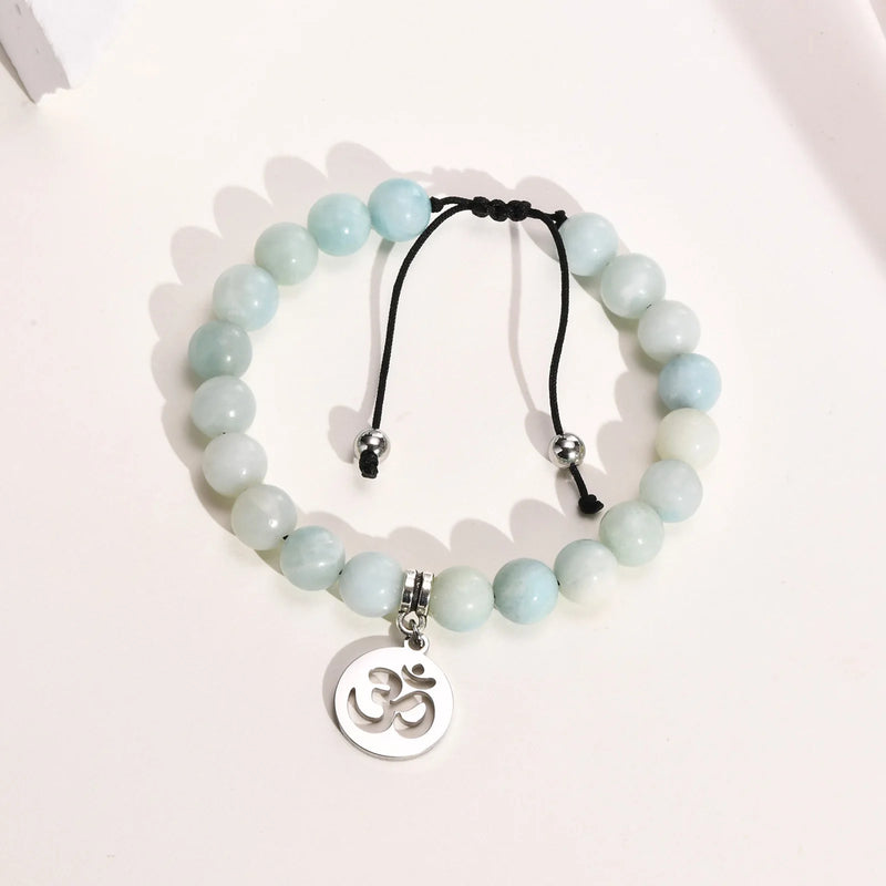Nature Stone Woman Bracelets,Tree of Life Flower Yoga Stainless Steel