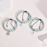 Nature Stone Woman Bracelets,Tree of Life Flower Yoga Stainless Steel