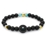 Wooden Flower Charm Beads 8mm Natural Stones Bead Bracelet