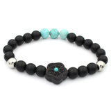 Wooden Flower Charm Beads 8mm Natural Stones Bead Bracelet