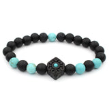 Wooden Flower Charm Beads 8mm Natural Stones Bead Bracelet