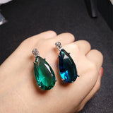 925 Silver Water Drop Zircon Pendant Necklace for Women