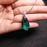 925 Silver Water Drop Zircon Pendant Necklace for Women