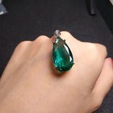925 Silver Water Drop Zircon Pendant Necklace for Women